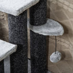Pet Stairs with 3-step Stair, Scratching Posts, Platforms, Toy Ball