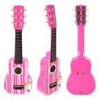 Wooden Pink Striped Guitar - Pretend Play Music Toy for Children - Ages 3+. & Interactive Gift for Kids!