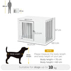 Furniture Style Dog Crate with Two Doors, End Table Pet Cage Kennel with Locks, for Medium Dogs - White