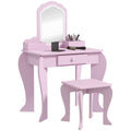 Kids Dressing Table Cloud Design with Mirror Stool Drawer Storage Boxes