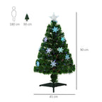 3FT Green Fibre Optic Artificial Christmas Tree LED Snowflakes Fireproofing