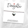 Daughter Heart Charm Bracelet - Sent in Gift Box - Birthday or Christmas Present