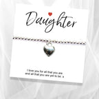 Daughter Heart Charm Bracelet - Sent in Gift Box - Birthday or Christmas Present