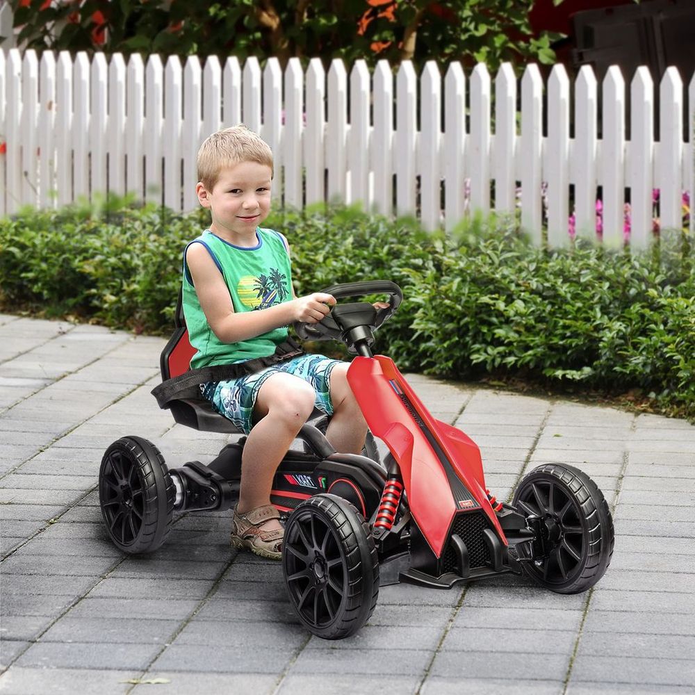 Electric Go Kart - 12V - 3-8 Yrs - Forward/Reverse - 2 Speeds - Red