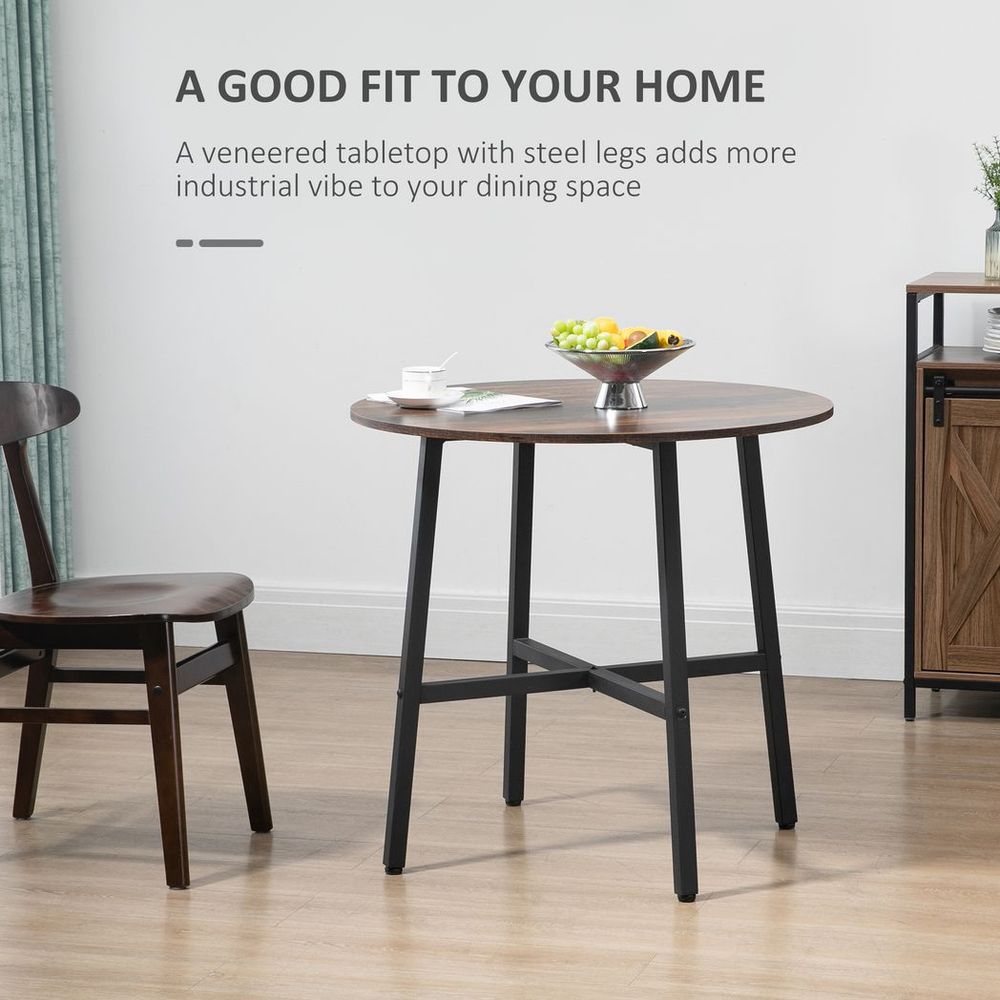80cm Round Kitchen Table: Stylish, Space-saving, Steel Leg