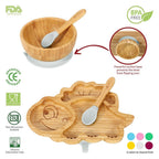 Bamboo Dinosaur Plate Set - BPA-Free & Non-Slip