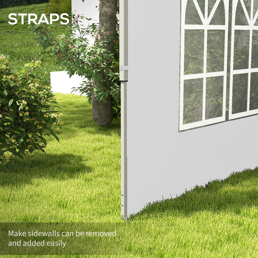 Gazebo Side Panels for 3x3(m) or 3x4m Pop Up Gazebo, 2 Pack, White