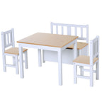 4-Piece Kids Wood Table Set w/ Storage
