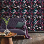 Exquisite Floral Collage - Plum & Teal