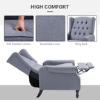 Luxury Recliner Armchair - Fabric Reclining Chair w/ Footrest - Light Grey - Free Shipping