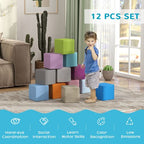 12 PCs Soft Play Blocks Soft Foam Toy Blue