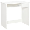 Space-Saving White Computer Table w/ Keyboard Tray - Versatile - for Study, Office or Bedroom