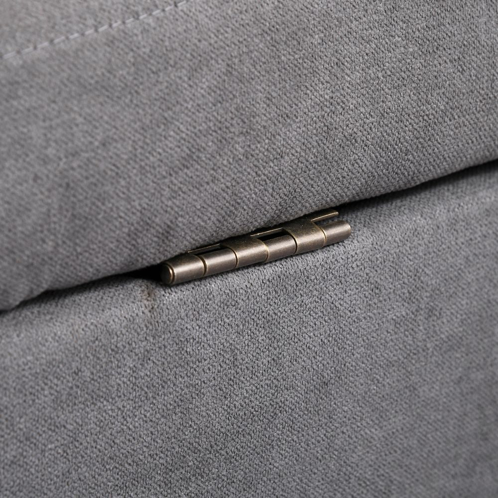 Compact Loveseat Sofa 2 Seater Sofa with Storage and Wood Legs Grey
