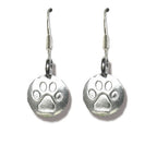 Silver Paw Print Earrings
