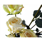 60cm Cream Rose Artificial Flowers Spray - 4 Flowers 3 Buds