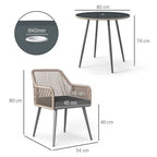 Rattan Dining Set, 4 Seater Rattan Garden Furniture, Light Brown