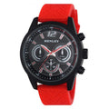 Black Silicone Strap Sports Watch for Men. Henley with Red Dial, Multi Eye Design.. Gift Box