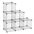 DIY 6 Cube Wire Storage Cabinet Organiser, 111L x 37W x 111Hcm-Black