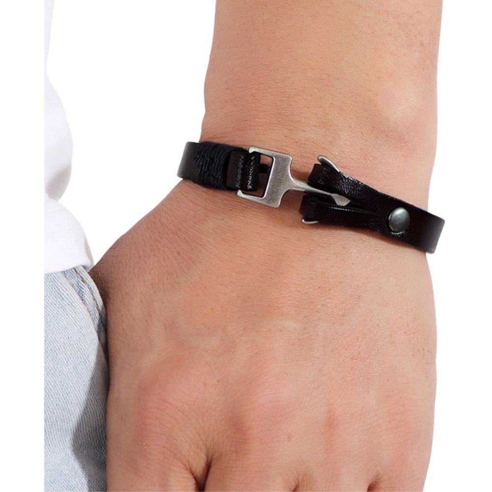 Men's Leather Anchor Bracelet - Ideal Birthday or Christmas Gift