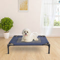 Dog Cat Puppy Pet Elevated Raised Cot Bed Portable Camping Basket - Blue (Medium)