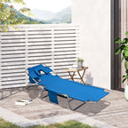 Portable Beach Chaise Lounge - Reclining, Adjustable, Blue - !