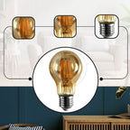 2 Pack E27,B22 LED Edison Dimmable Vintage Amber Glass Warm white 2700K, Cool white 6000K Light Bulbs