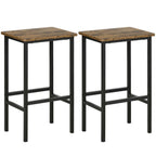 Rustic Brown Kitchen Bar Chairs (Set of 2) - Durable, Stylish, and Comfortable