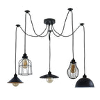 5Way Vintage Industrial Ceiling Lamp Shade Chandelier Retro Spider Pendant Light Black