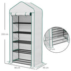 Widened Mini Greenhouse 5 Tier Green House, 193H x 90W x 49Dcm, White