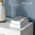 Chest of Drawers, 4 Drawers Storage Cabinet with Metal Rails, Anti-Tip for Playroom, Nursery Room, Hallway, etc