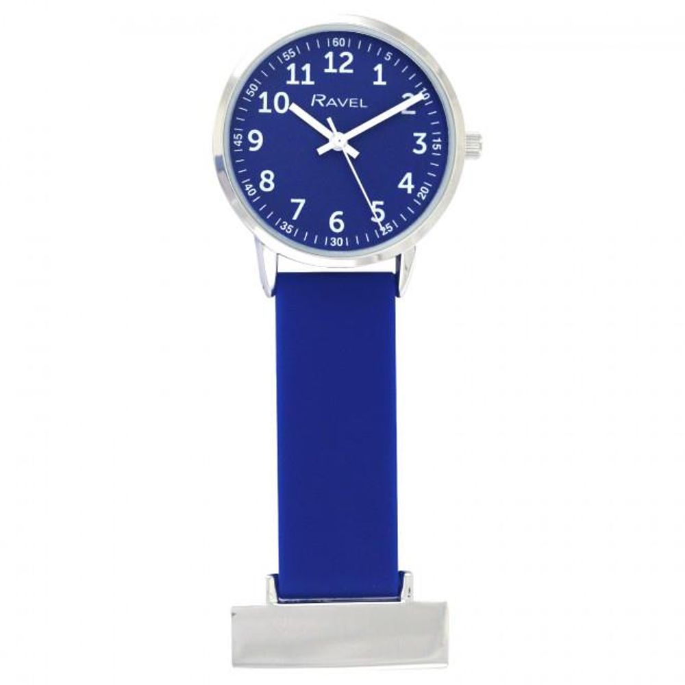 Blue Silicone Nurses Fob Watch in Blue