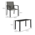4 Seater Rattan Garden Furniture Set with Glass Tabletop - Grey