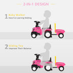 Pink Sliding Car w/Horn - Indoor & Outdoor - Ages 12-36 Months - 25 kg Load - Battery Powered