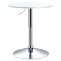 Adjustable Height Round Bar Table Swivel Top White - 60cm - Metal Frame