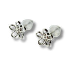 Open Silver Stud Earrings