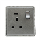 Brushed Chrome Screwless Light Switches & Socket~2454