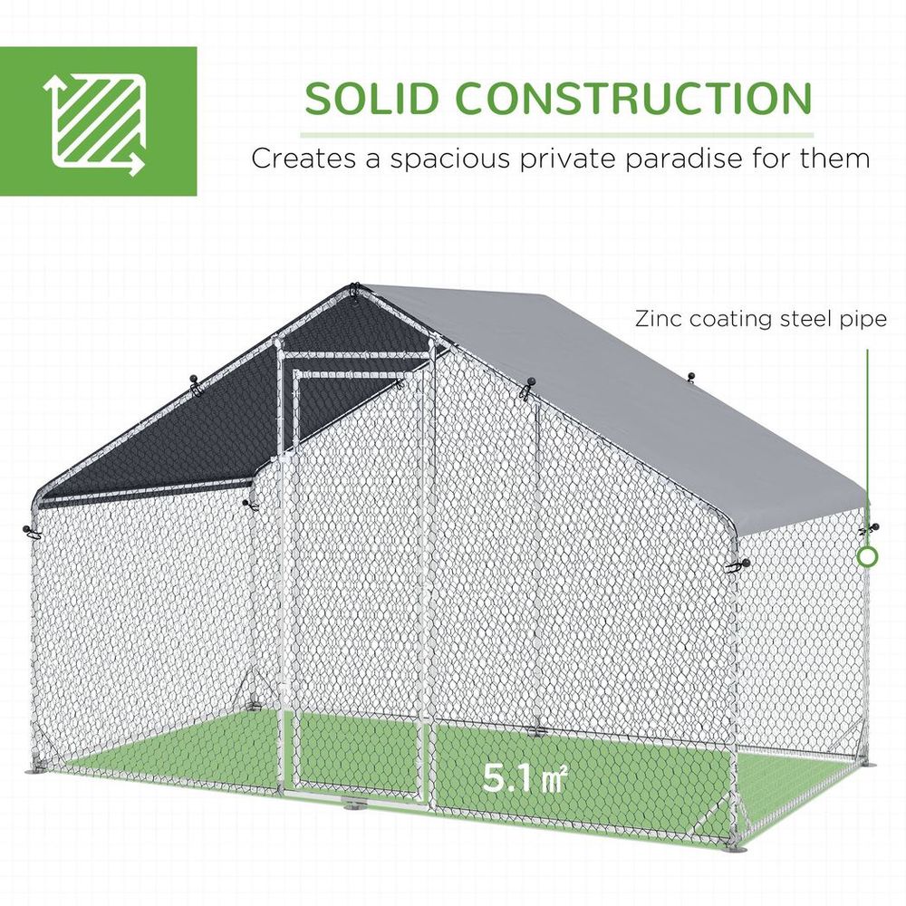 Galvanized Chicken Run with Cover - Keep Your Chickens Safe and Happy Outdoors