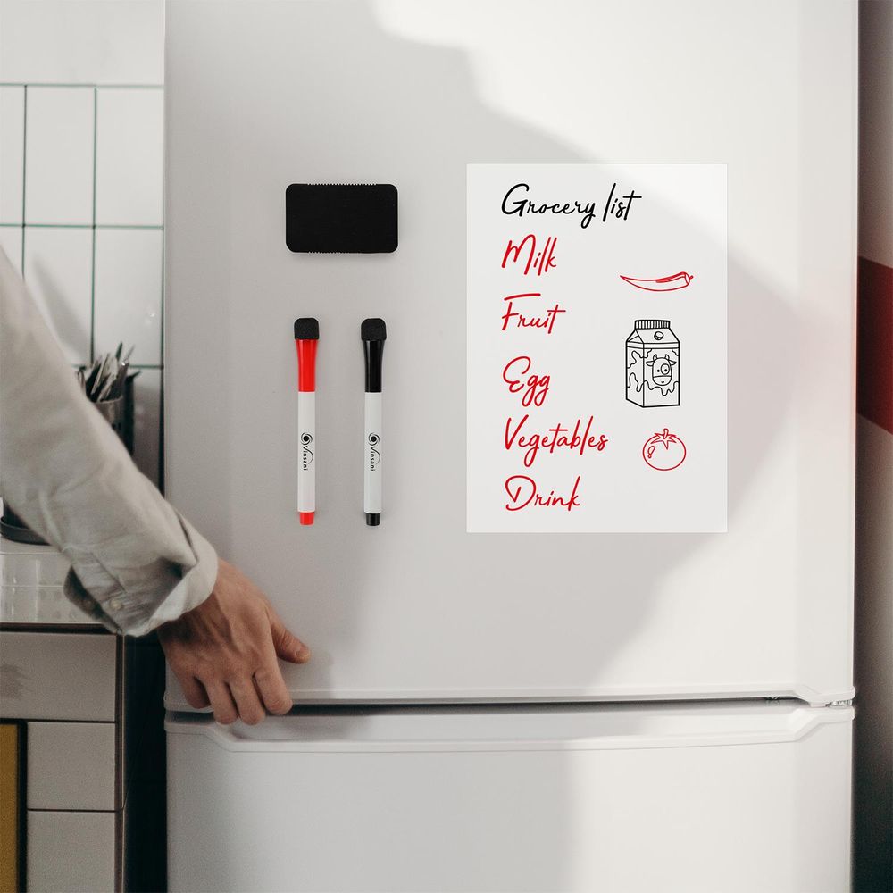 A4 Whiteboard Bundle: 2 Markers, Eraser