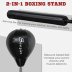 Adjustable Speed Bag: Boxing Bag with Stand, Bar, Black - Improve Timing, & Accuracy