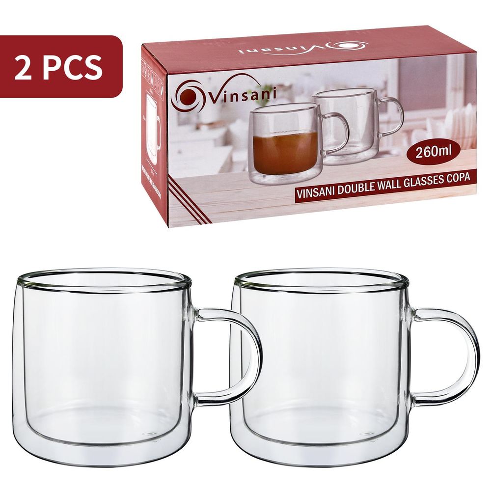 DOUBLE WALL GLASSES - Heat-proof Cups for Hot & Cold Drinks