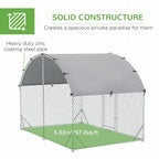 Walk In Chicken Run Galvanised Chicken Coop Hen Poultry House Cage Rabbit Hutch Pet Playpen Garden with Water-Resist Cover, 2.8 x 1.9 x 2m