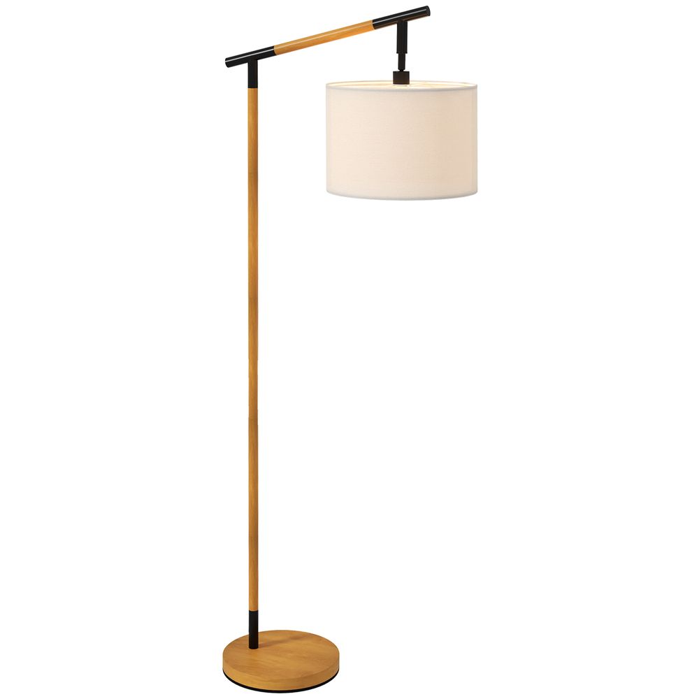 Floor Lamp: 350° Rotating Lampshade, LED Bulb, Brown - Professional Quality