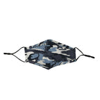 Kids Camo Face Mask - Breathable, Washable, Blue - Ages 6-12