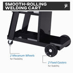 Welding Cart Welder Trolley Garage for Gas Bottle Wheels, Black