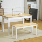 Pine Wood Dining Bench - Natural Finish, Seats 2 - Versatile & Durable