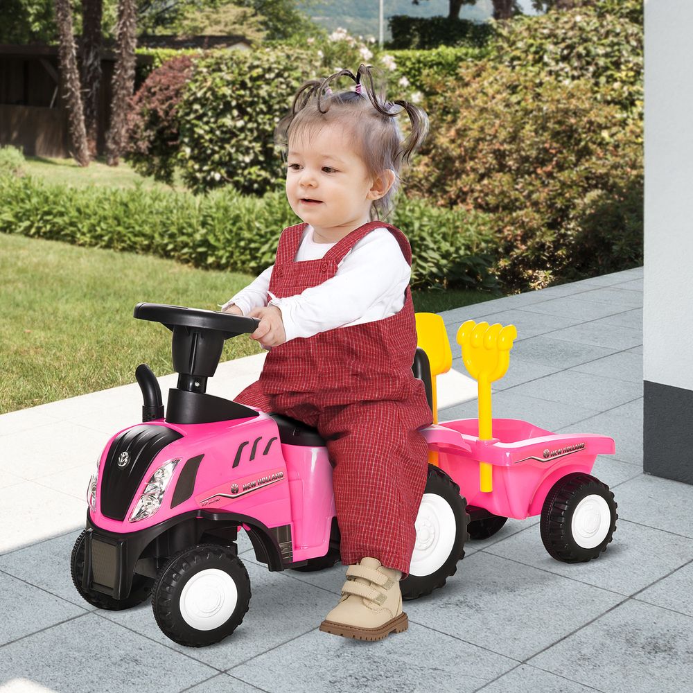 Pink Sliding Car w/Horn - Indoor & Outdoor - Ages 12-36 Months - 25 kg Load - Battery Powered