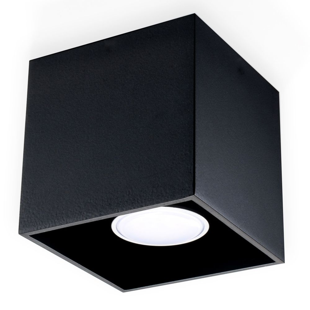 QUAD 1 Black Ceiling Lamp: Modern Loft Design LED GU10 - Stylish Lighting Solution