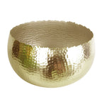 32cm Metal Bowl Planter - Hammered Gold - Curvy Edge - XL Size