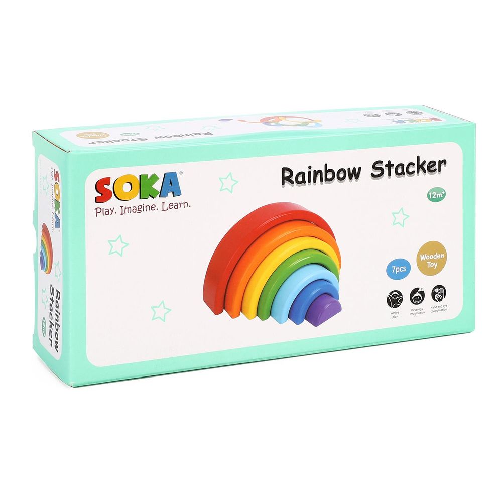 Rainbow Stacker 7pcs - FUN EDUCATIONAL TOY - Develops motor skills, inspires creativity - Ideal gift for Boys and Girls - Ages 3+