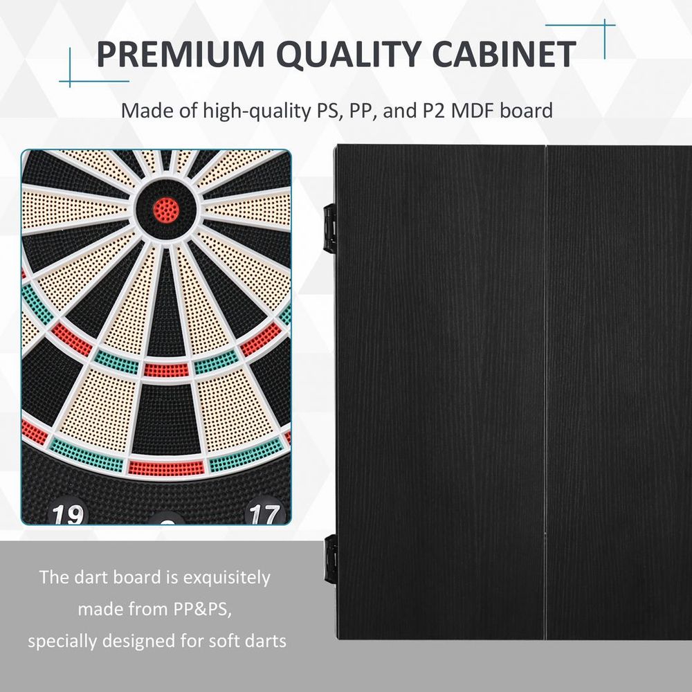 Electronic Dartboard - LED Score Board - 27 Games - Storage Cabinet